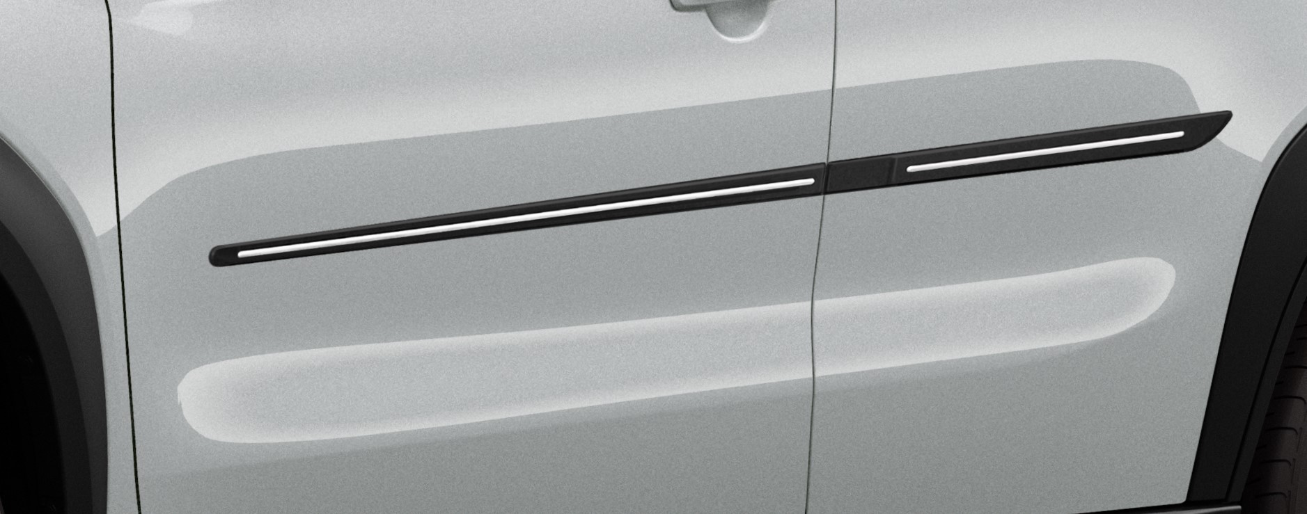 Stootlijstset, 4-delig zwart + RVS inlay