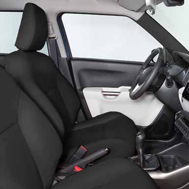 Leder interieur, zwart + grijs stiksel