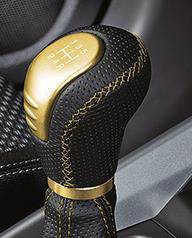 Pookknop 6MT, geel stiksel