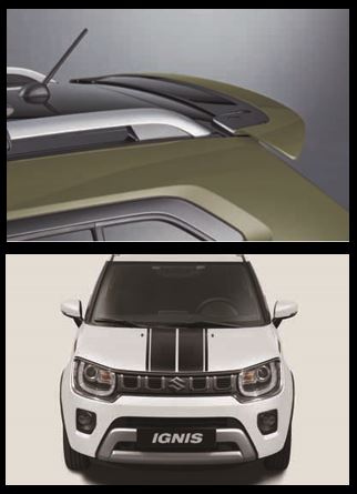 Pakket 2 Striping - spoiler in Khaki