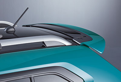 Dakspoiler in kleur Neon Blue Met.