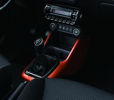 Middenconsole accent in kleur oranje