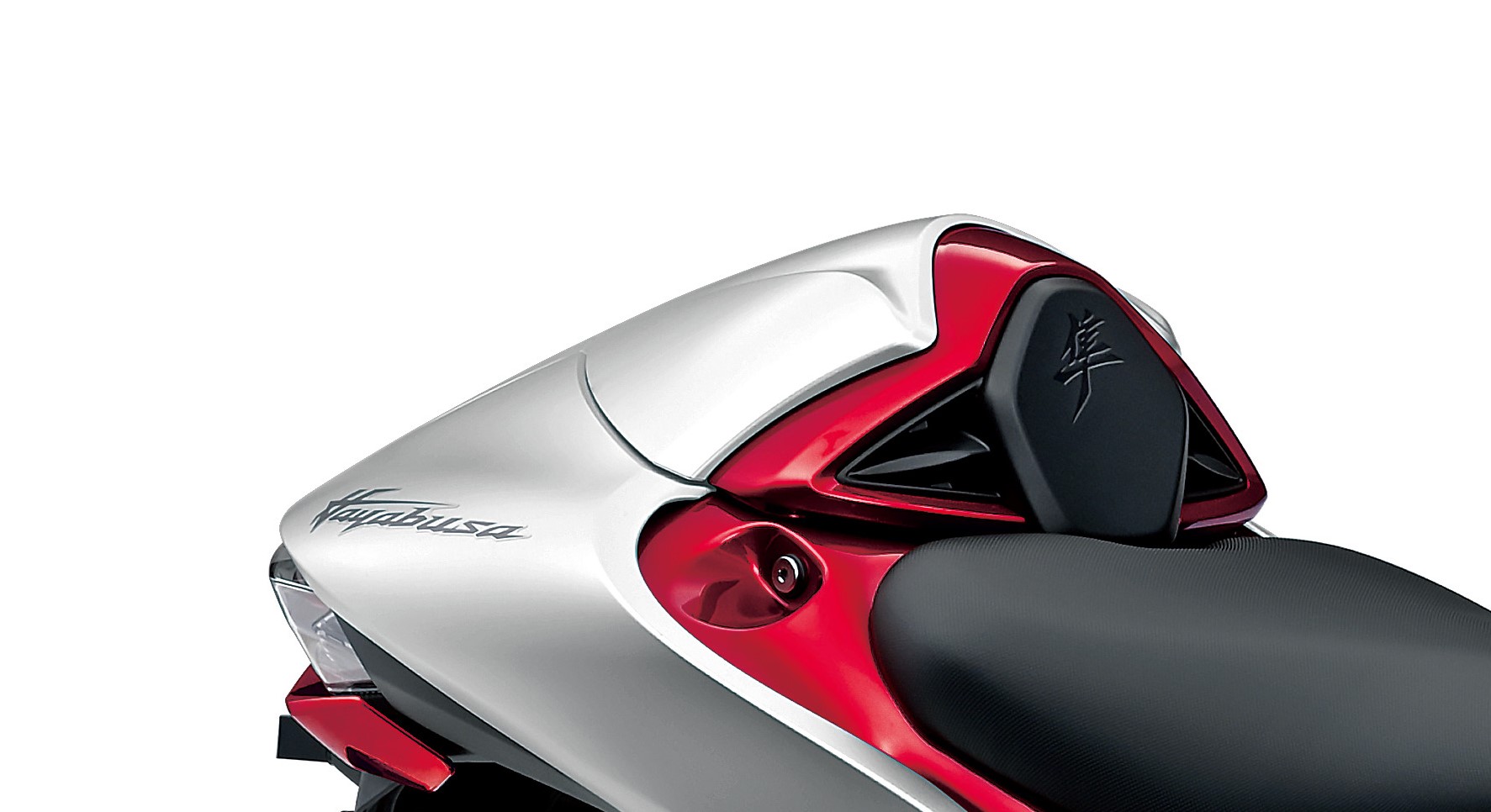 Buddyseat cover Mat zilver/Rood Hayabusa