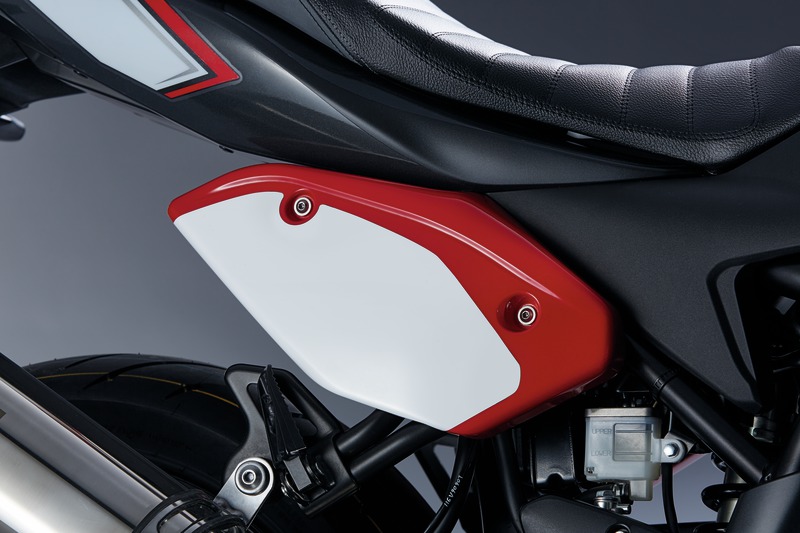Nummerplaat Rood onder het zadel SV650