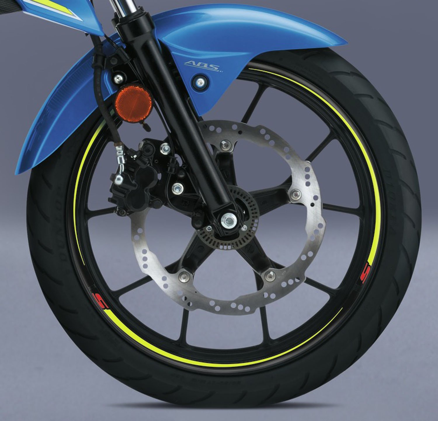 Velgstriping GSX-S1000 geel neon