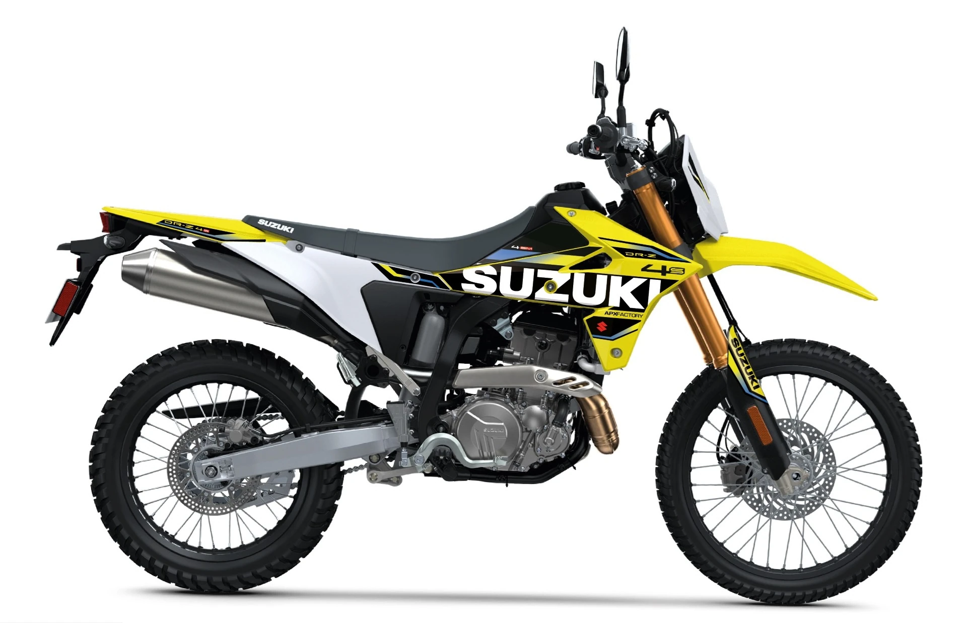 Stickerset DRZ4-S, Zwart/Wit/Blauw