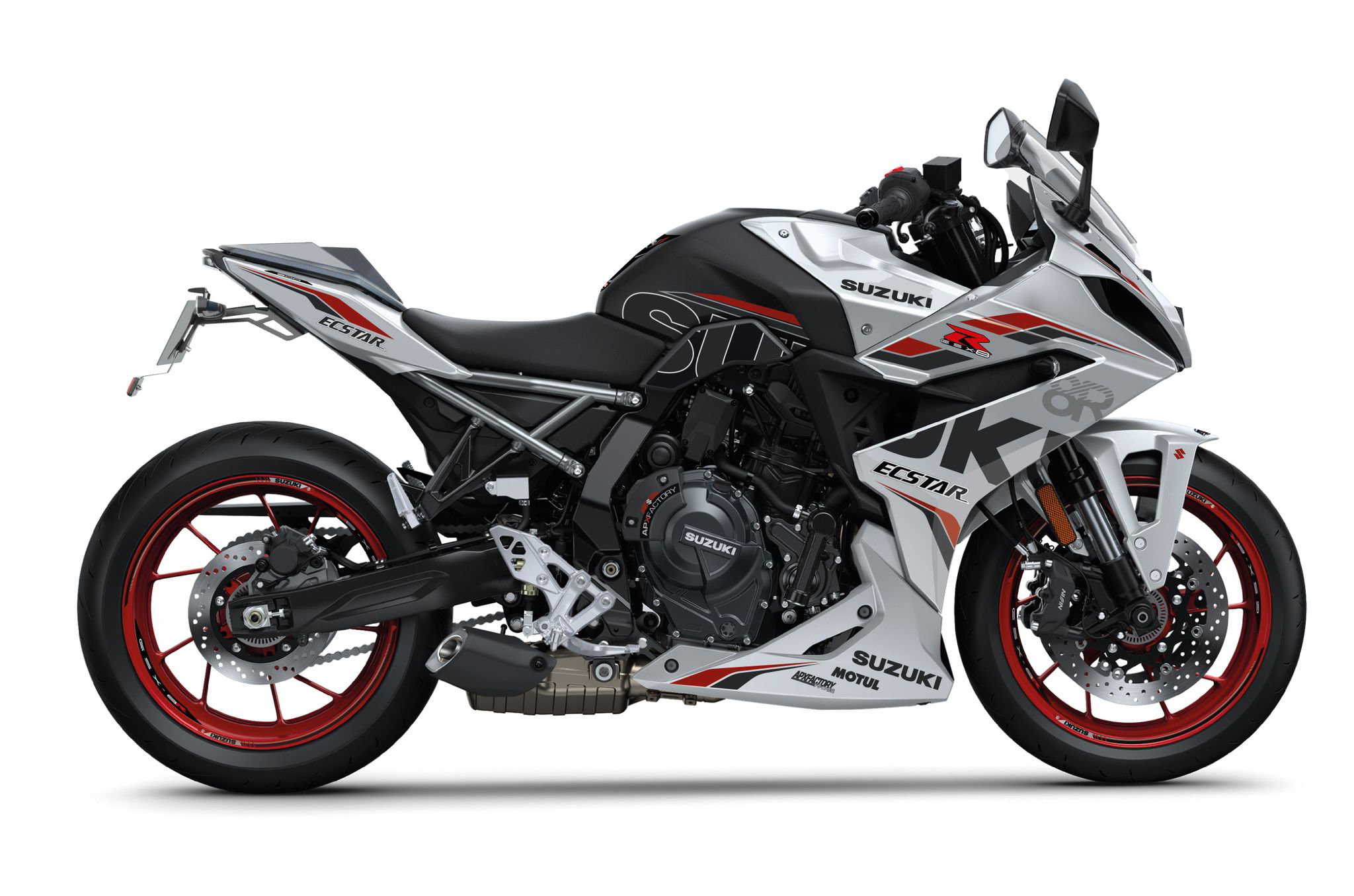 Stickerset GSX8R Sport, zilver/dnkr rood