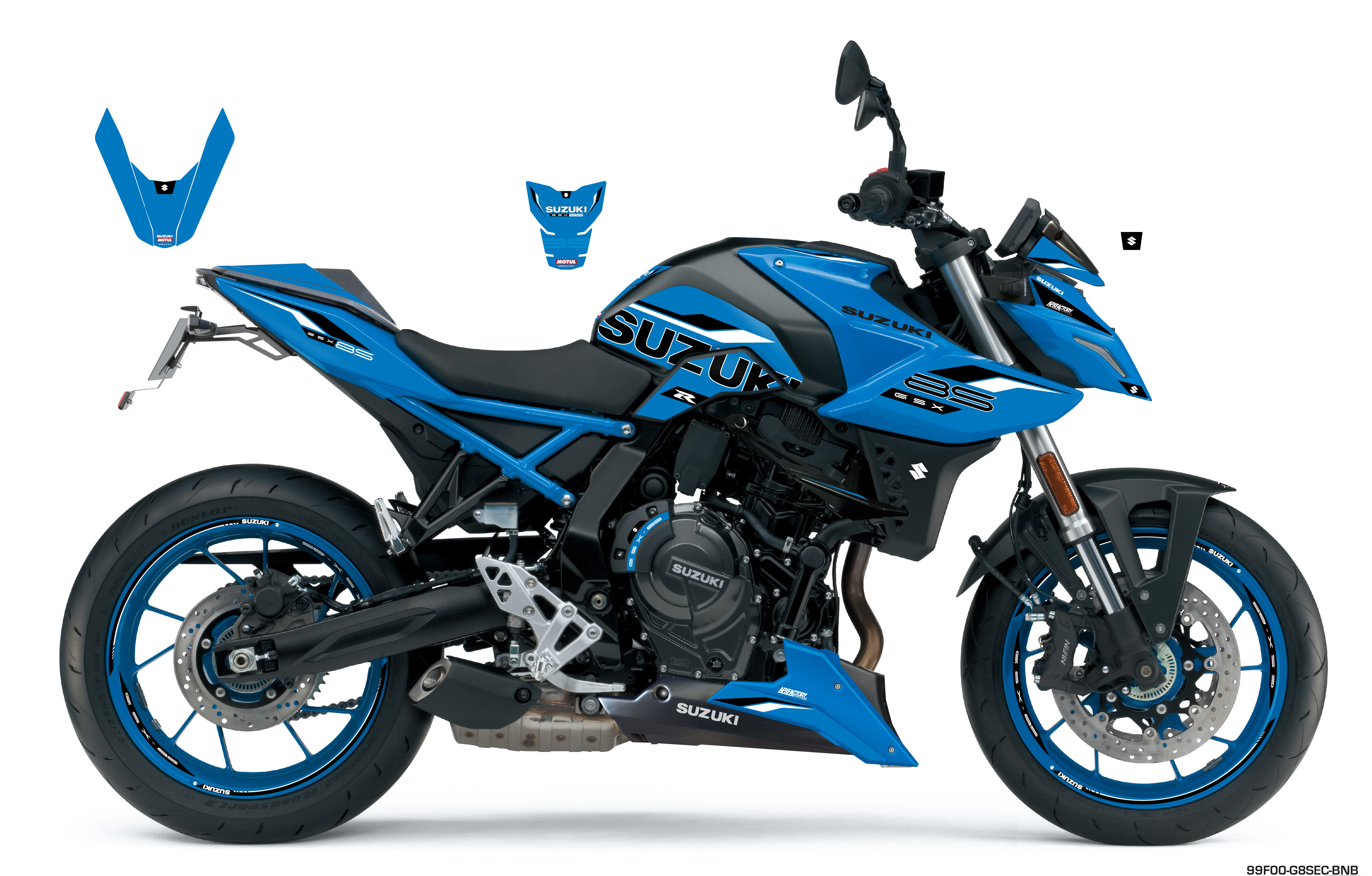 Stickerset GSX-8S Sport, Blauw/Zwart/Wit