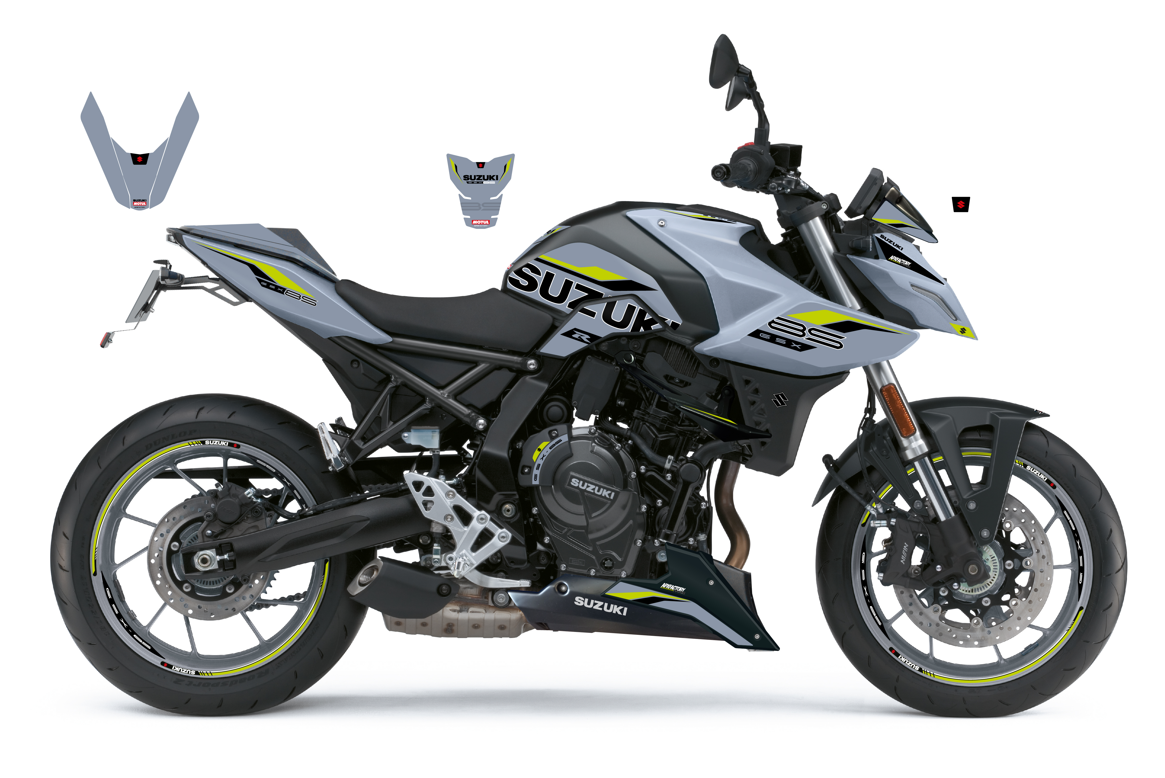 Stickerset GSX-8S Grijs/Limoen mat