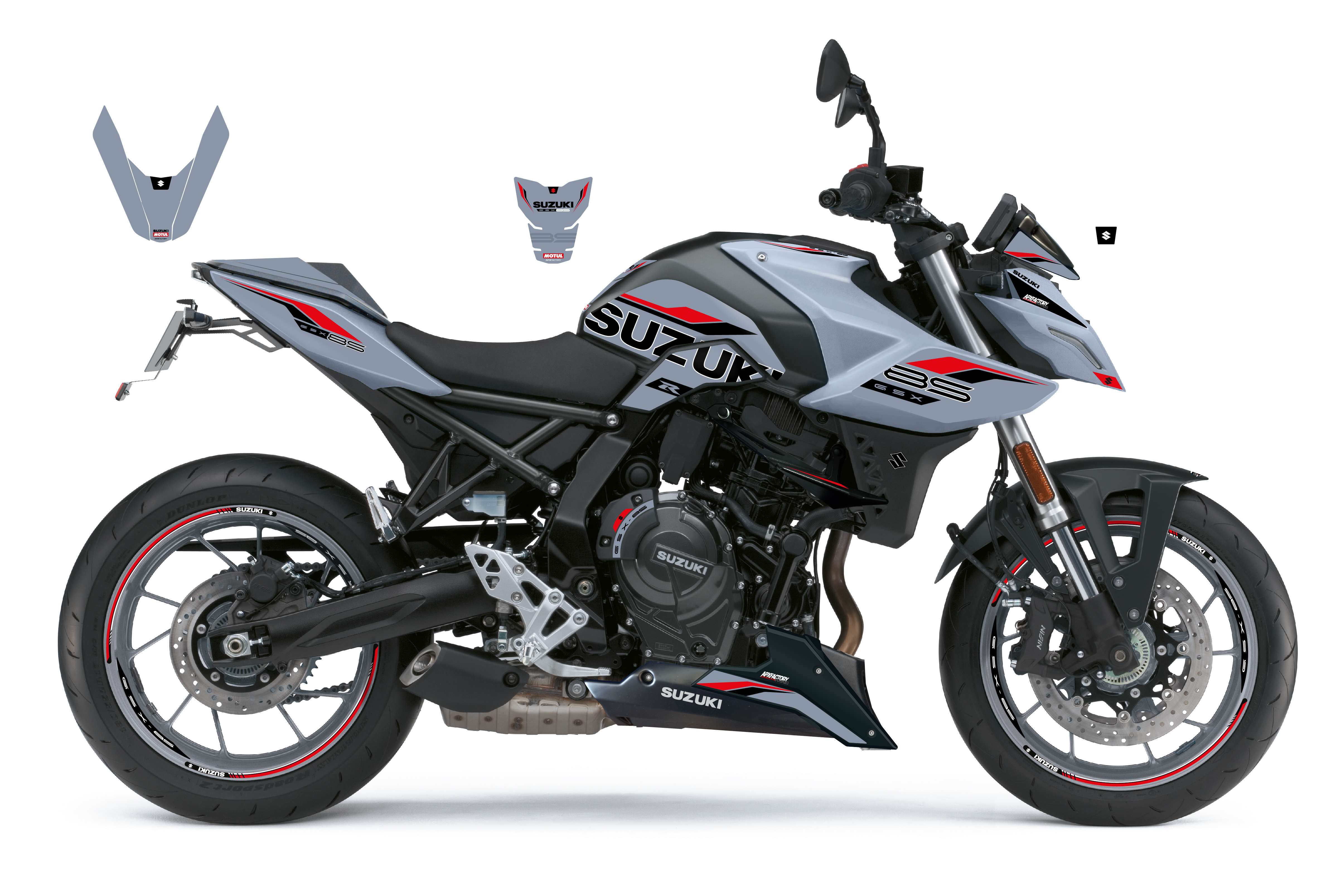 Stickerset GSX-8S Grijs/Rood mat