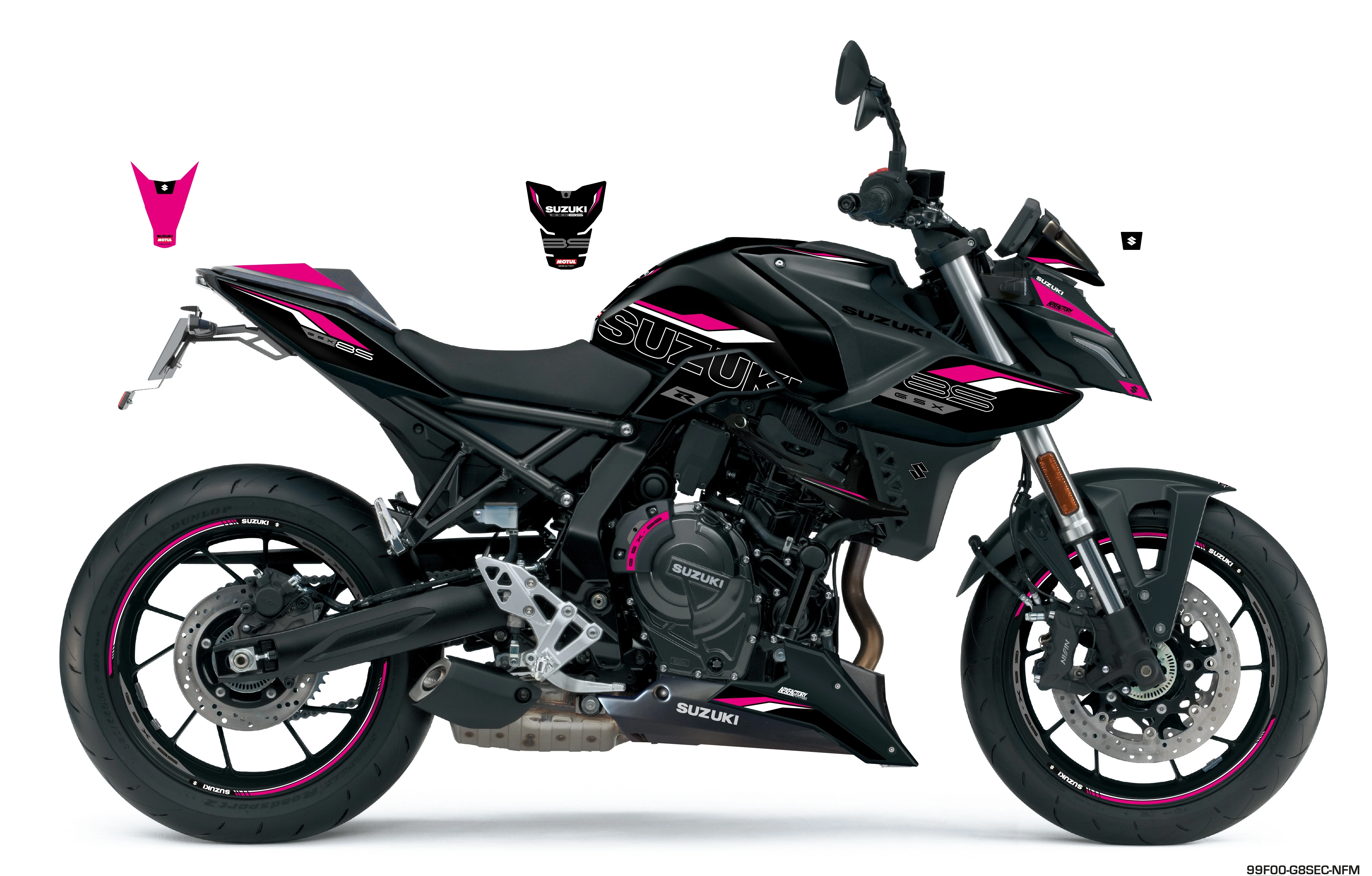 Stickerset GSX-8S Sport, Zwart/Roze/Grij