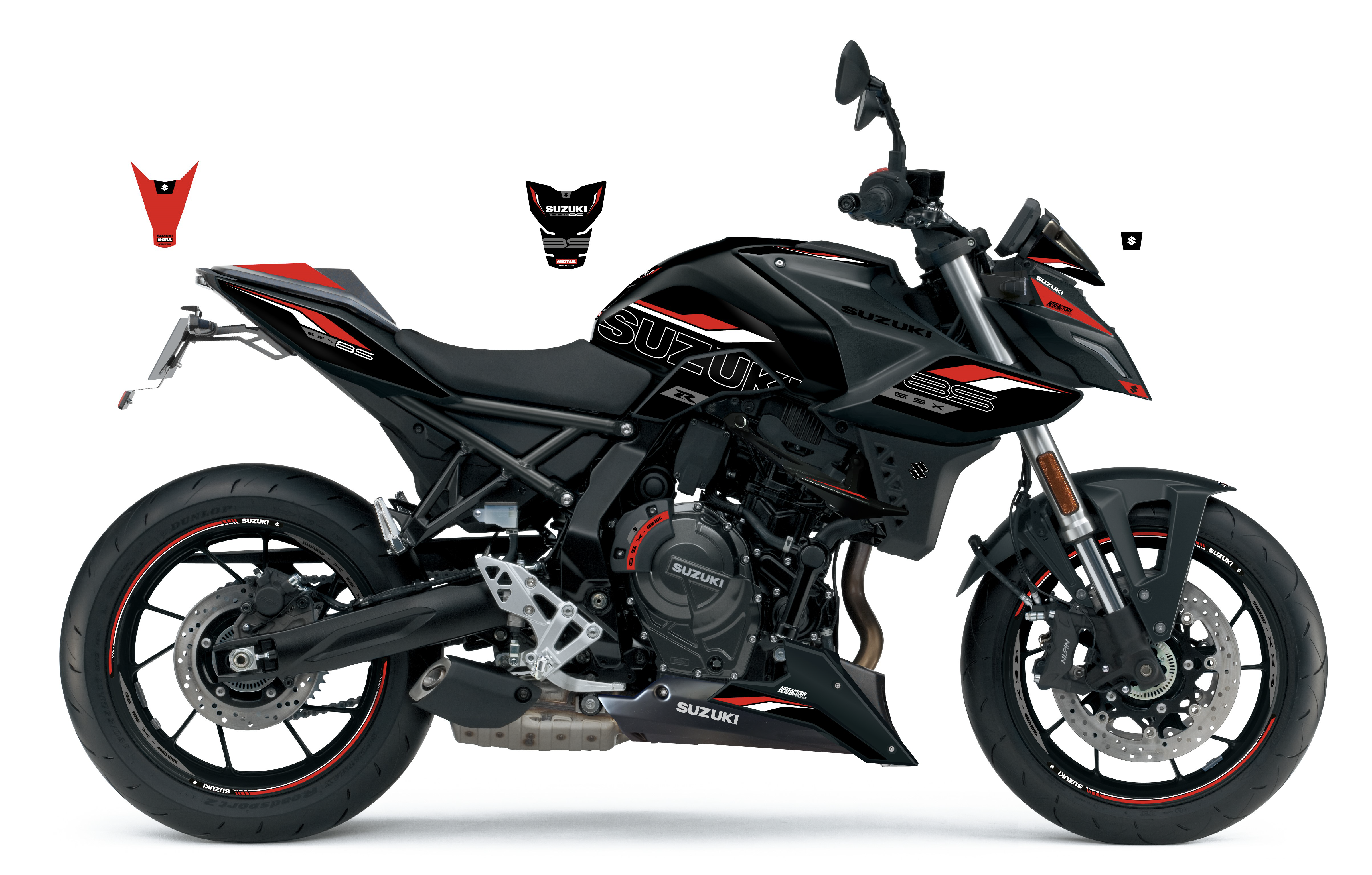 Stickerset GSX-8S Sport, Zwart/Rood