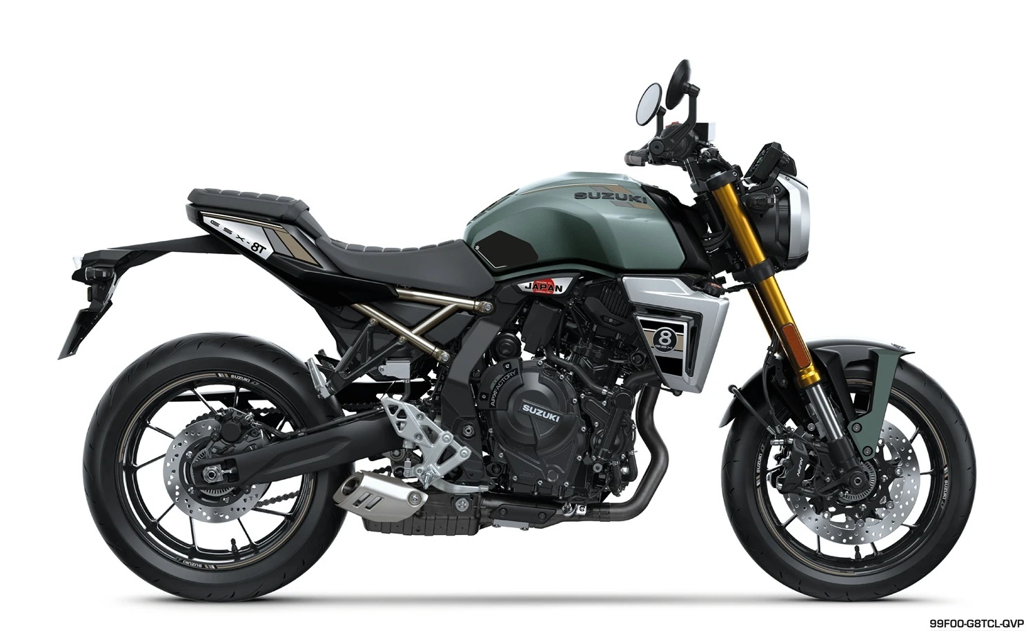 Stickerset GSX-8T Groen/Goud/Grijs