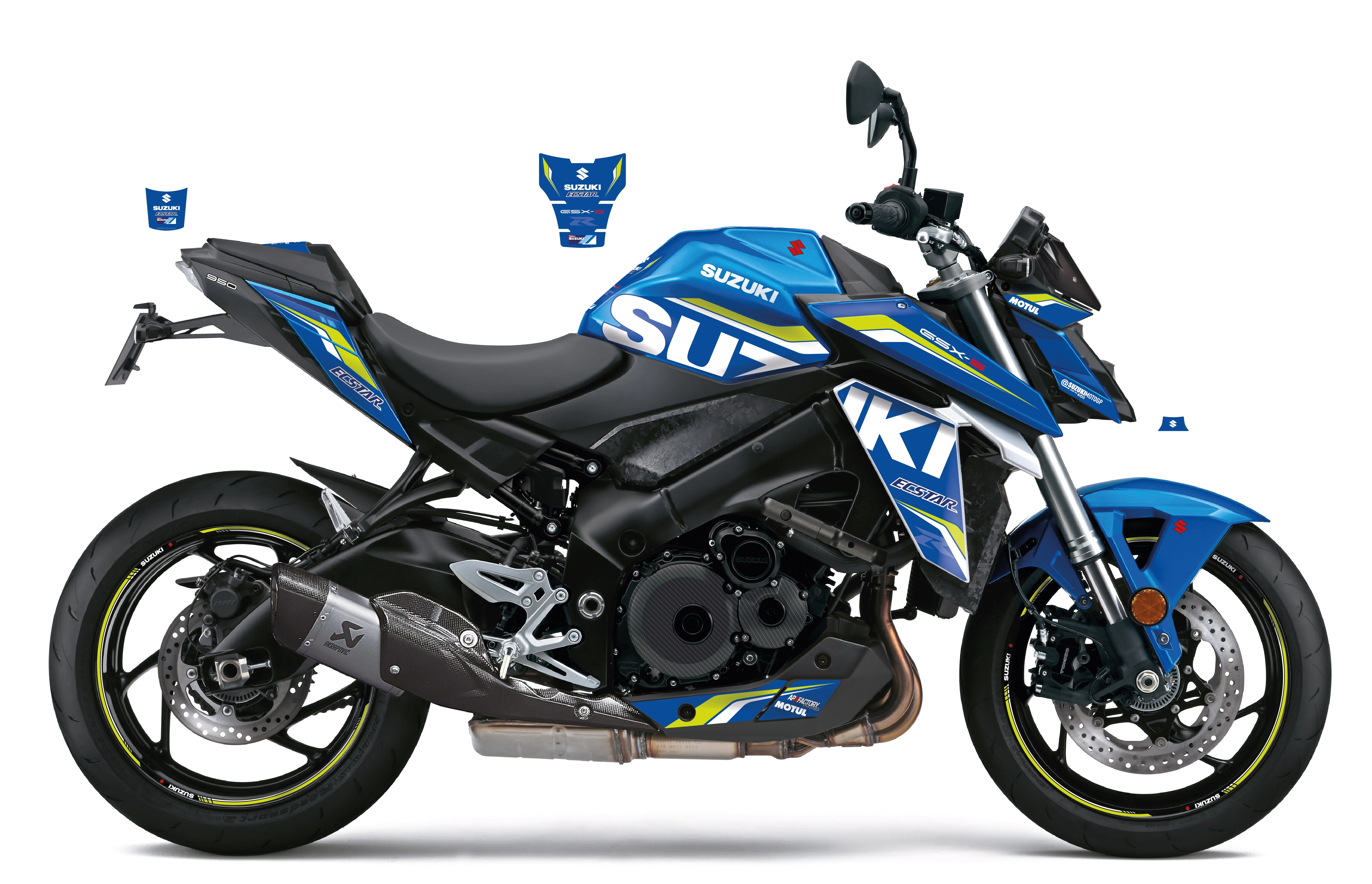 Stickerset Ecstar blauw/geel GSX-S M2~