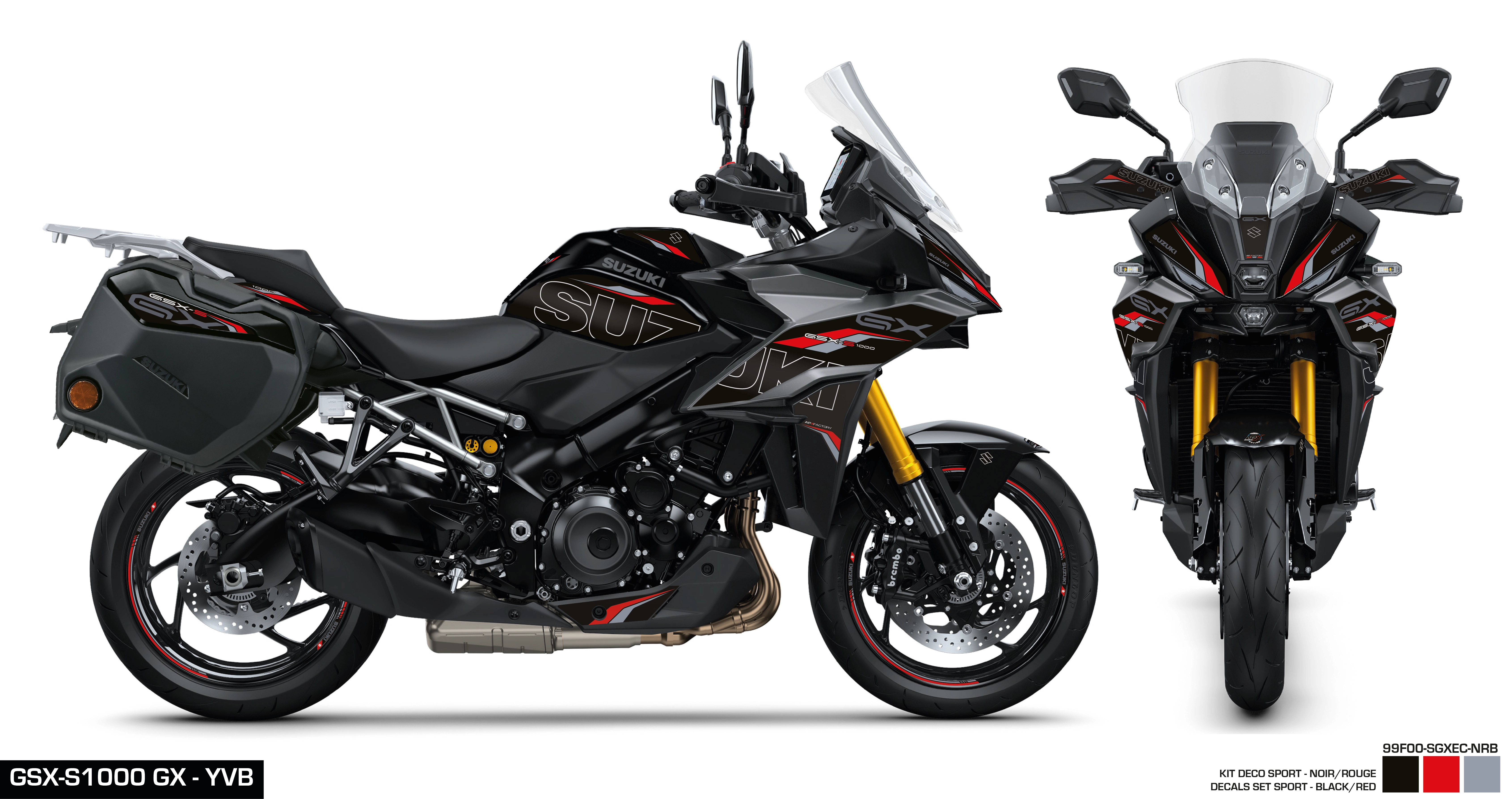 Stickerset GSX-S GX Sport, Zwart/Rood