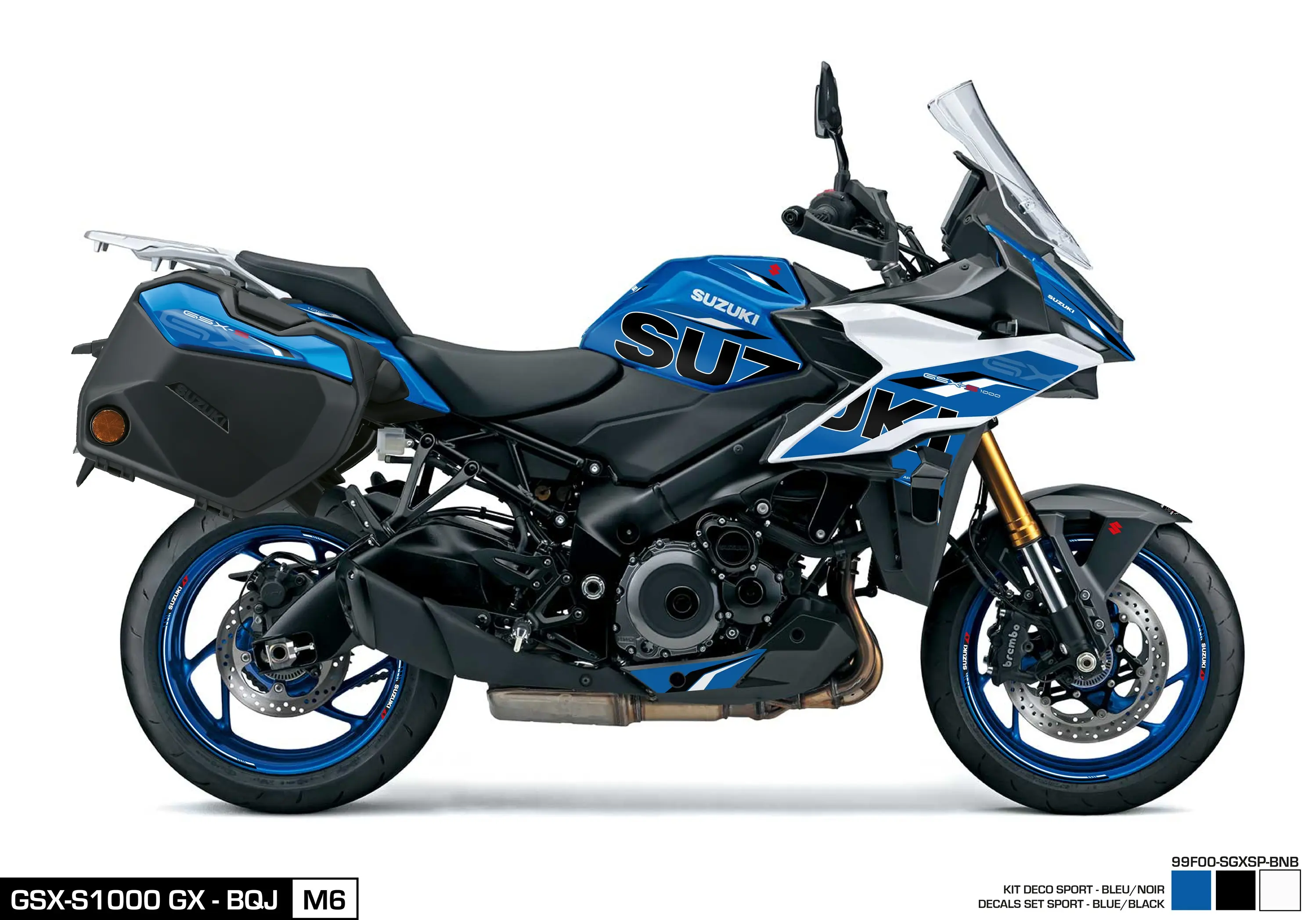 Stickerset GSX-S1000GX, Blauw/Zwart